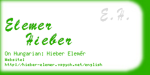 elemer hieber business card